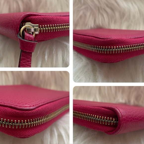 GUCCI 
Fuchsia Leather Zip Wallet - Picture 4 of 9